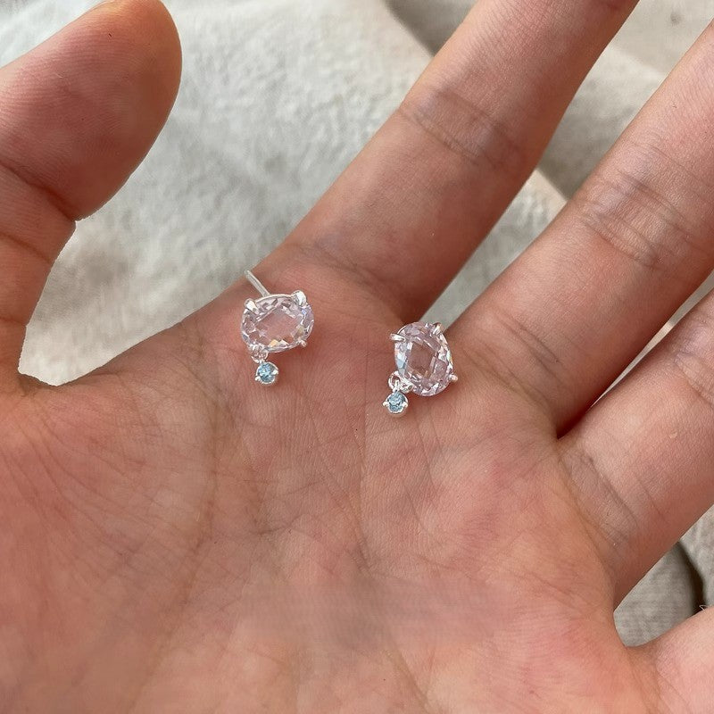 S925 sterling silver flash diamond earrings