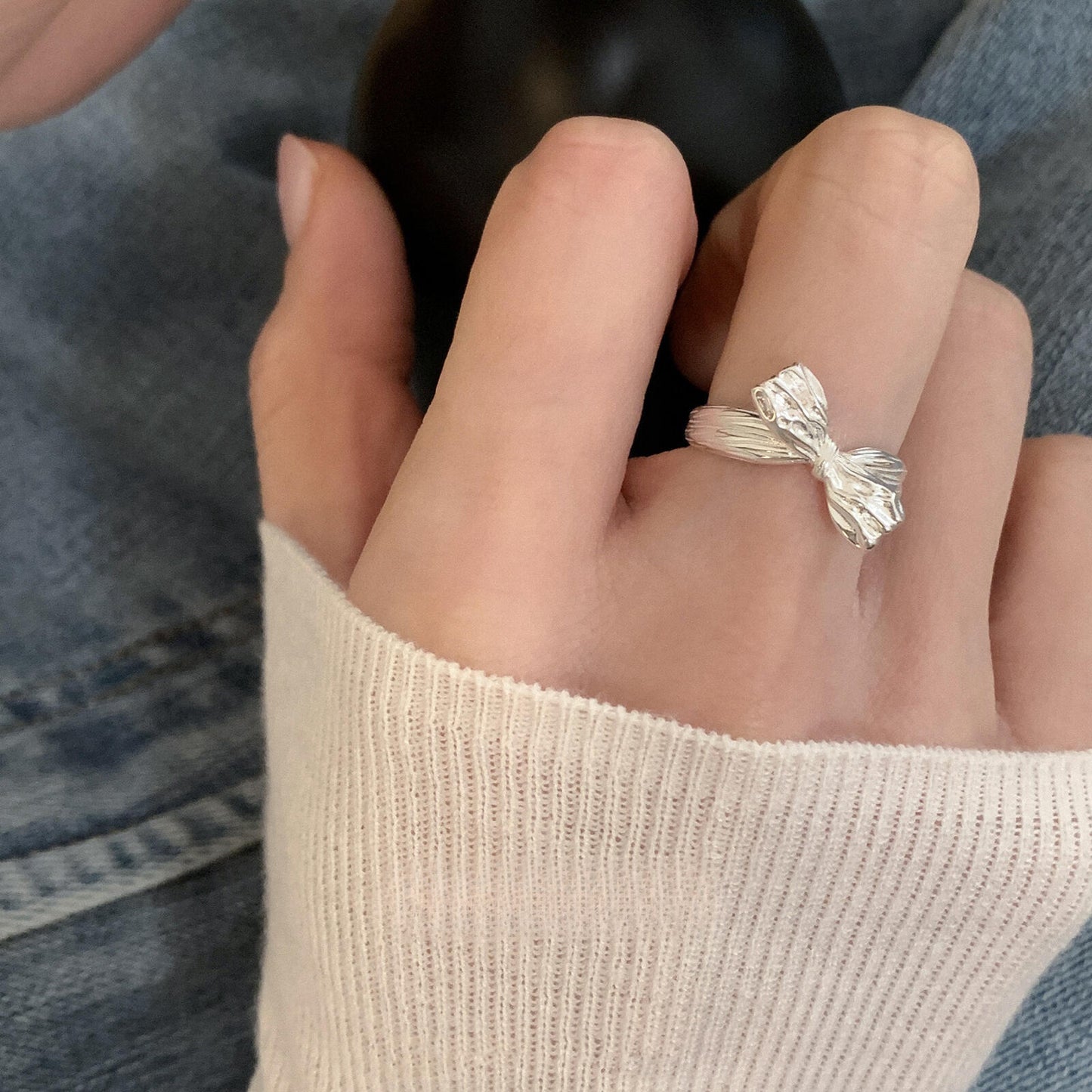 Bow S925 sterling silver ring