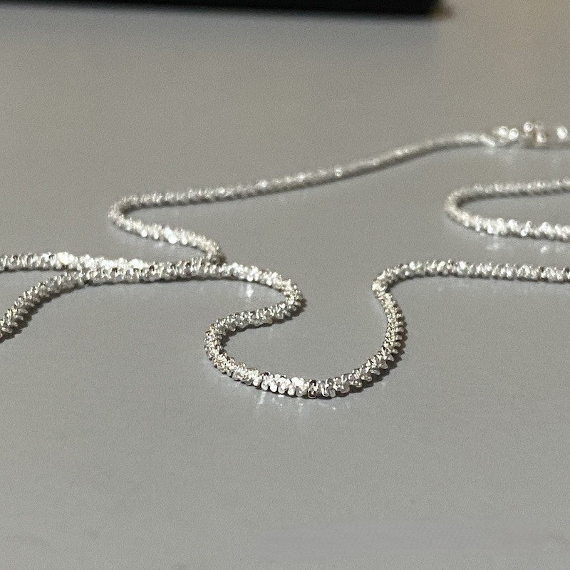 S925 sterling silver sparkling necklace
