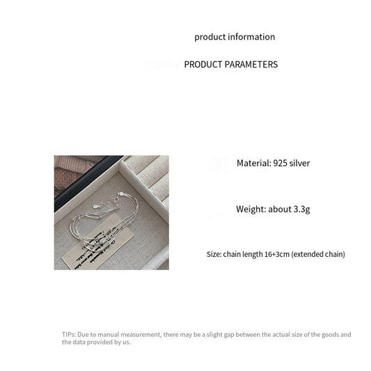 S925 sterling silver three-layer bead snake bone bracelet