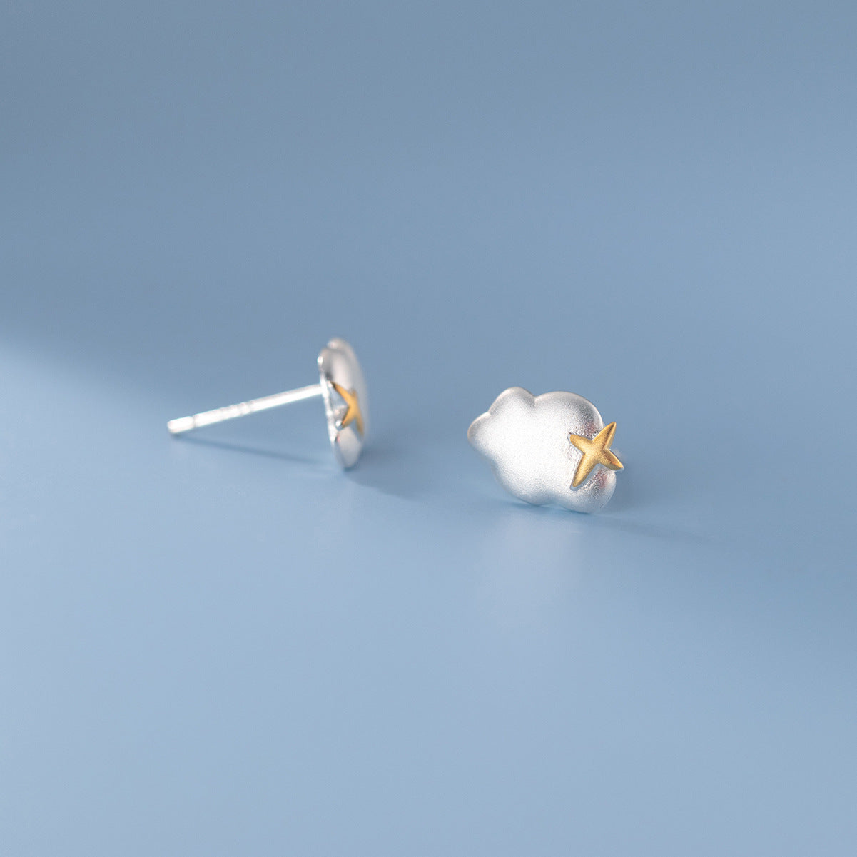 925 Silver Cloud Star Earrings
