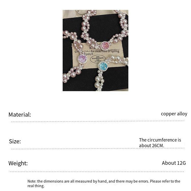 Manta rose Swarovski pearl micro-inlaid zircon bracelet