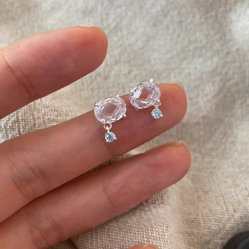 S925 sterling silver flash diamond earrings