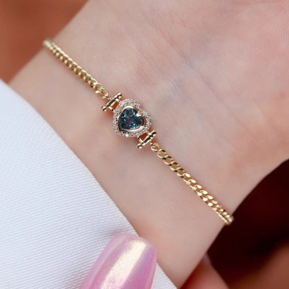 S925 sterling silver heart-shaped bracelet