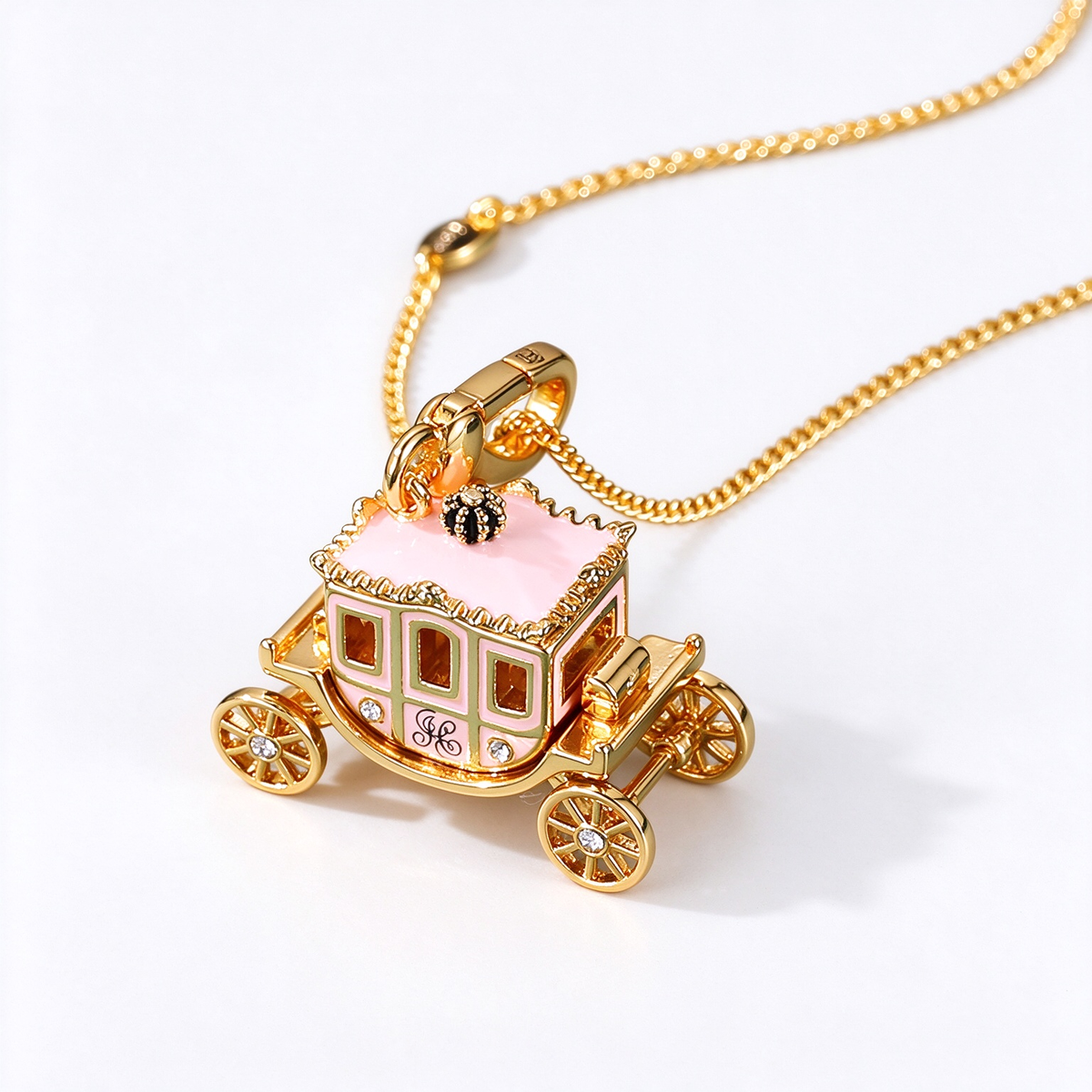 Openable Gold-Plated Pumpkin Car Jewelry Box, Book Heart Chocolate Box Pendant Keychain Sweater Chain Necklace