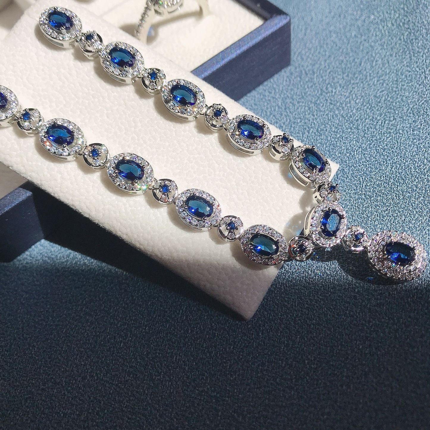 18k gold plated micro-inlaid colorful bracelet earrings ring necklace set