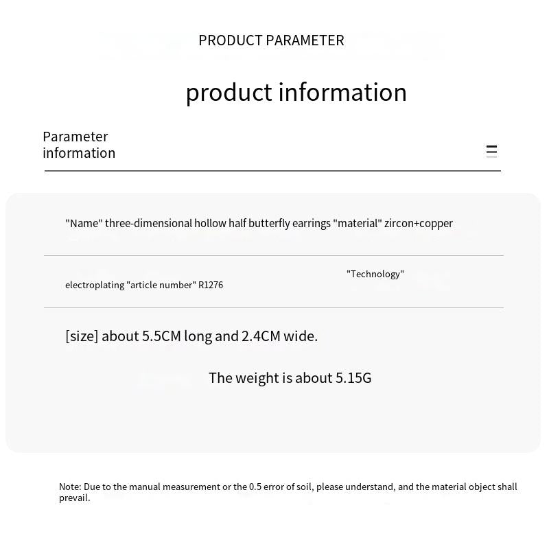 High color-preserving tassels and three-dimensional wings butterfly earrings