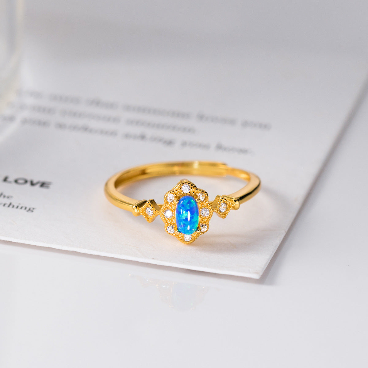 S925 sterling silver diamond ring