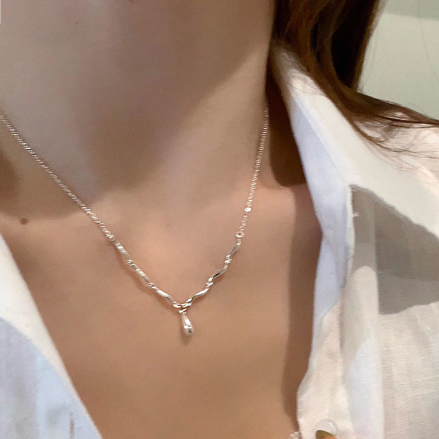 S925 sterling silver drop necklace