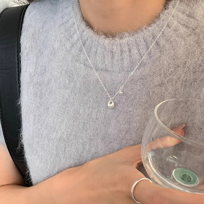 S925 sterling silver purse ball necklace