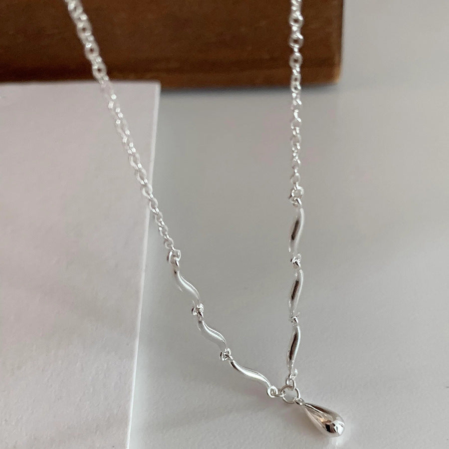 S925 sterling silver drop necklace