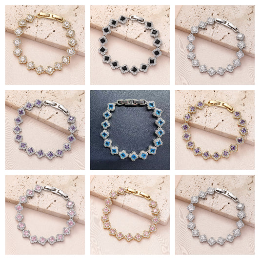 Brass zircon bracelet