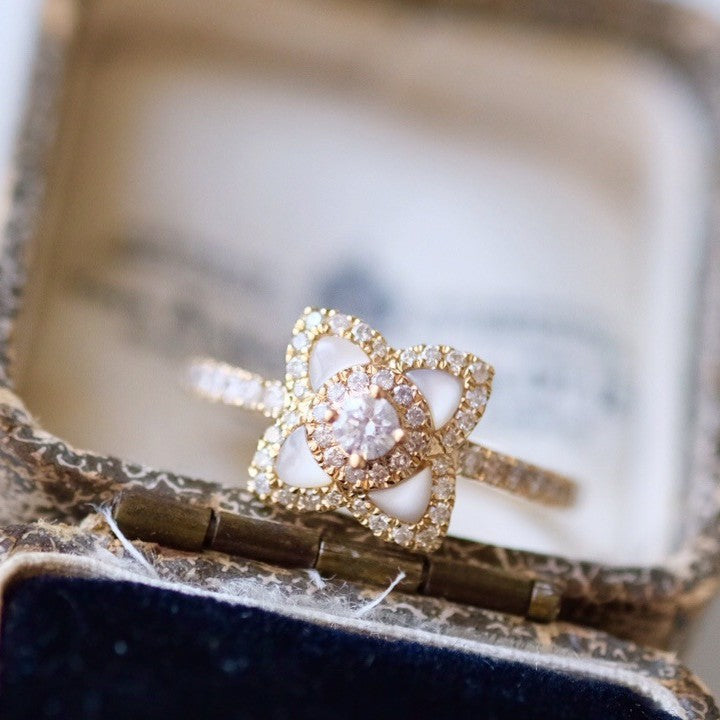 S925 sterling silver flower ring