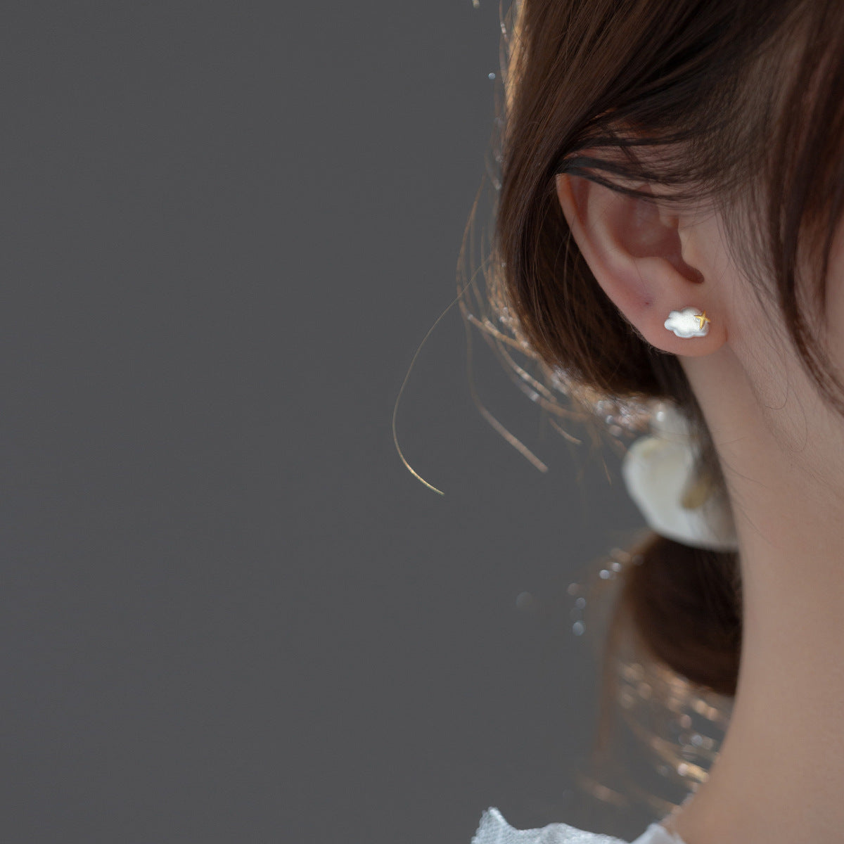 925 Silver Cloud Star Earrings