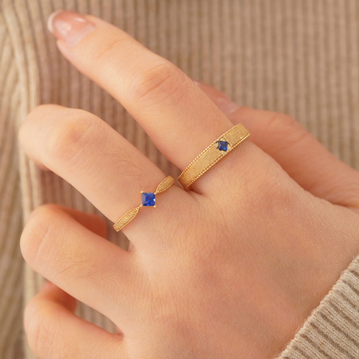 S925 sterling silver couple ring