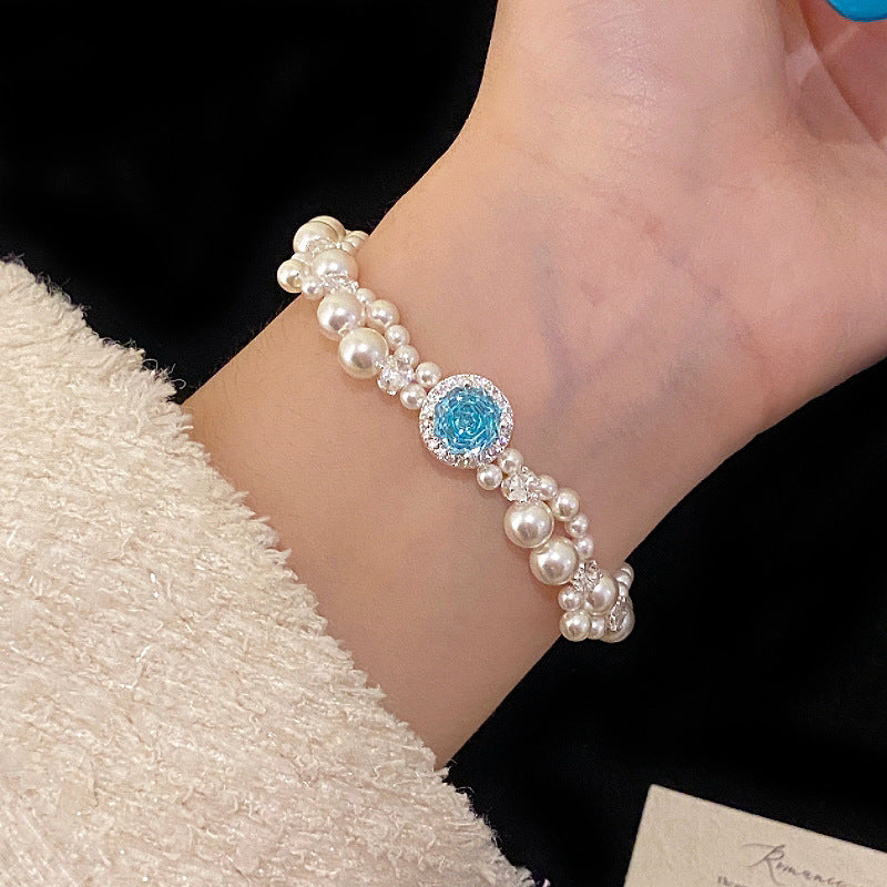 Manta rose Swarovski pearl micro-inlaid zircon bracelet
