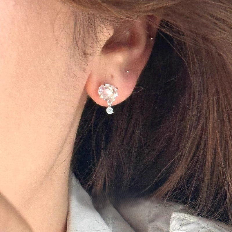 S925 sterling silver flash diamond earrings