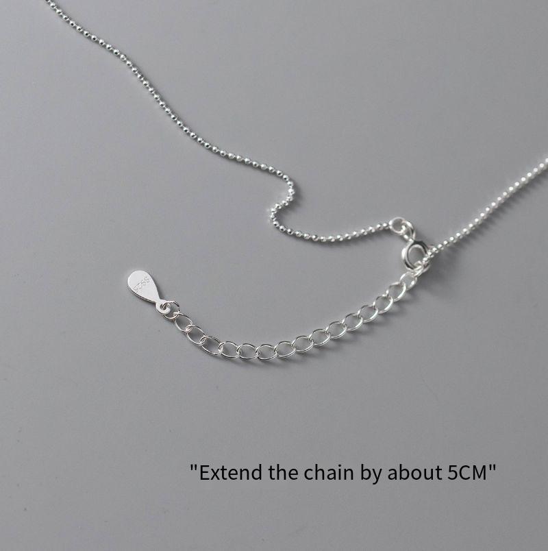 S925 sterling silver white diamond shell moon necklace