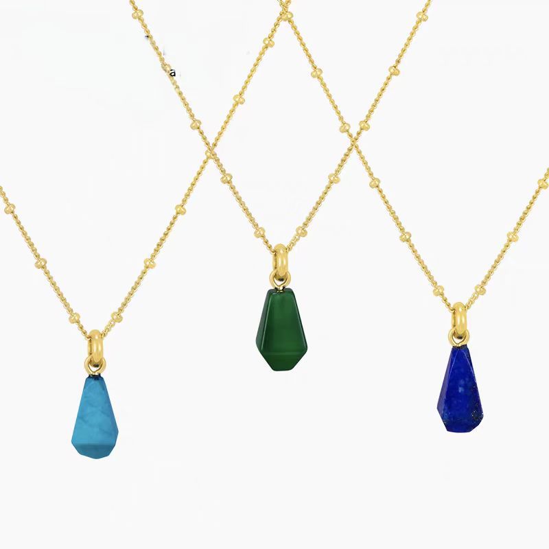 Natural lapis lazuli necklace earrings set