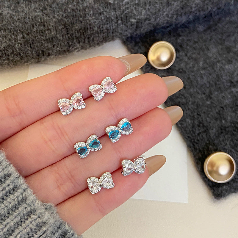 Super Flash Zircon Bow Earrings