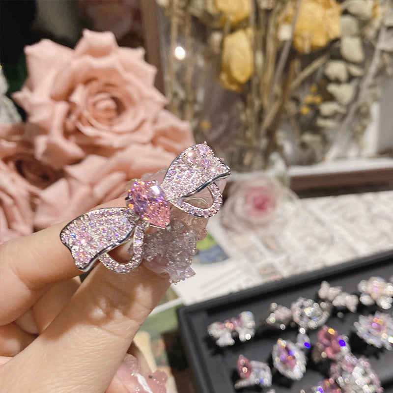 Pink zircon ring plated with 18K gold