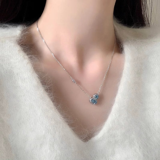 Super Flash Blue Crystal Gourd pendant necklace