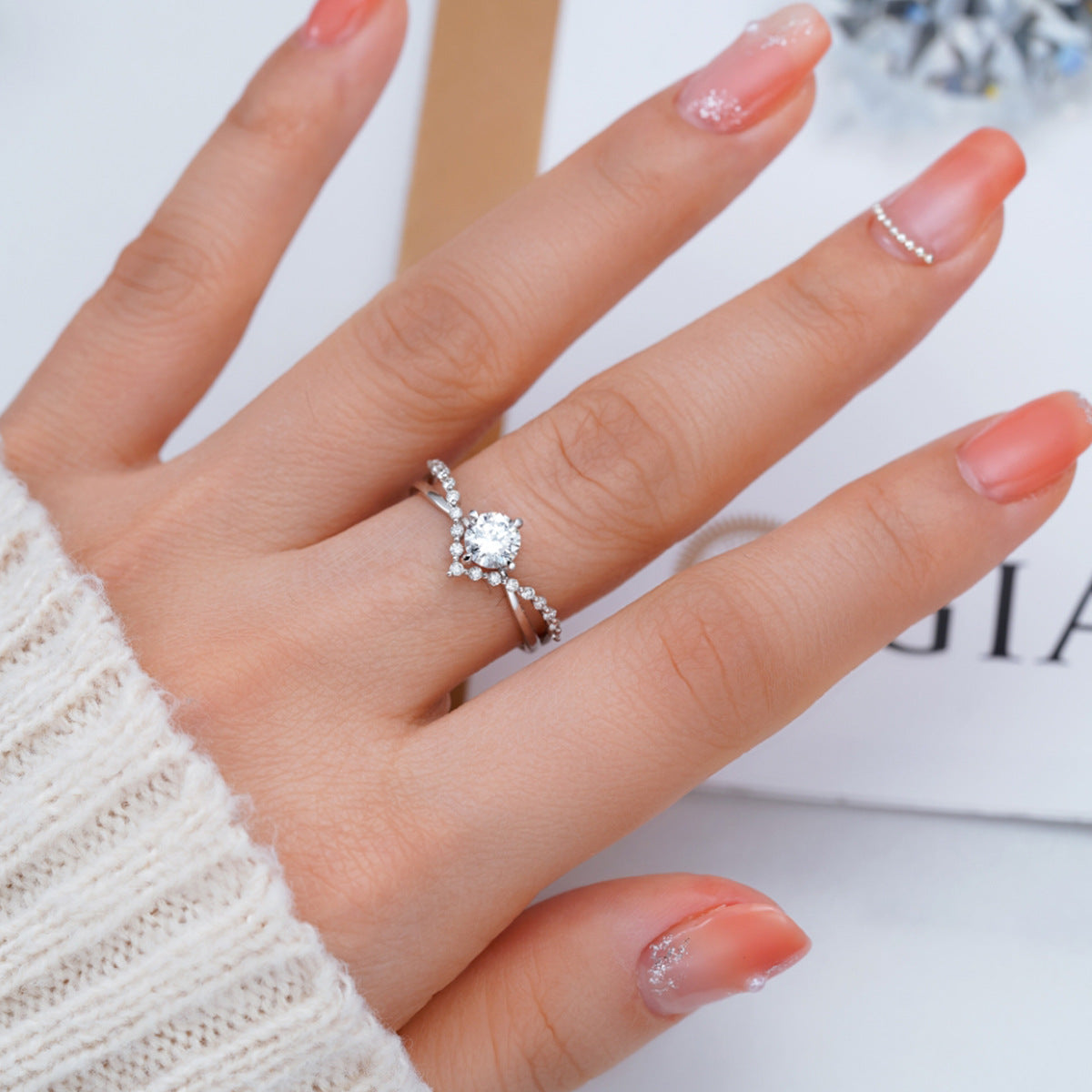 S925 sterling silver crown ring