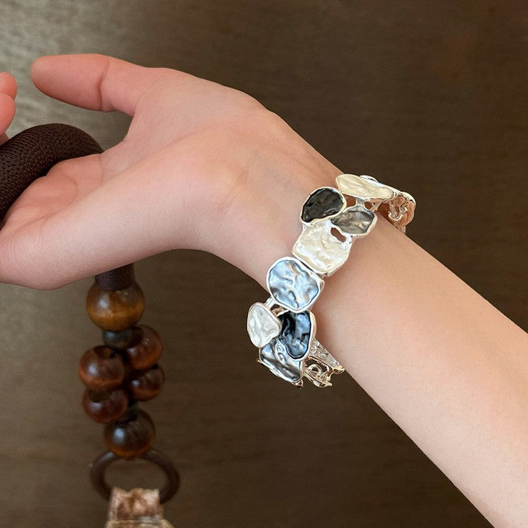 Oil dripping geometric round star butterfly color bracelet