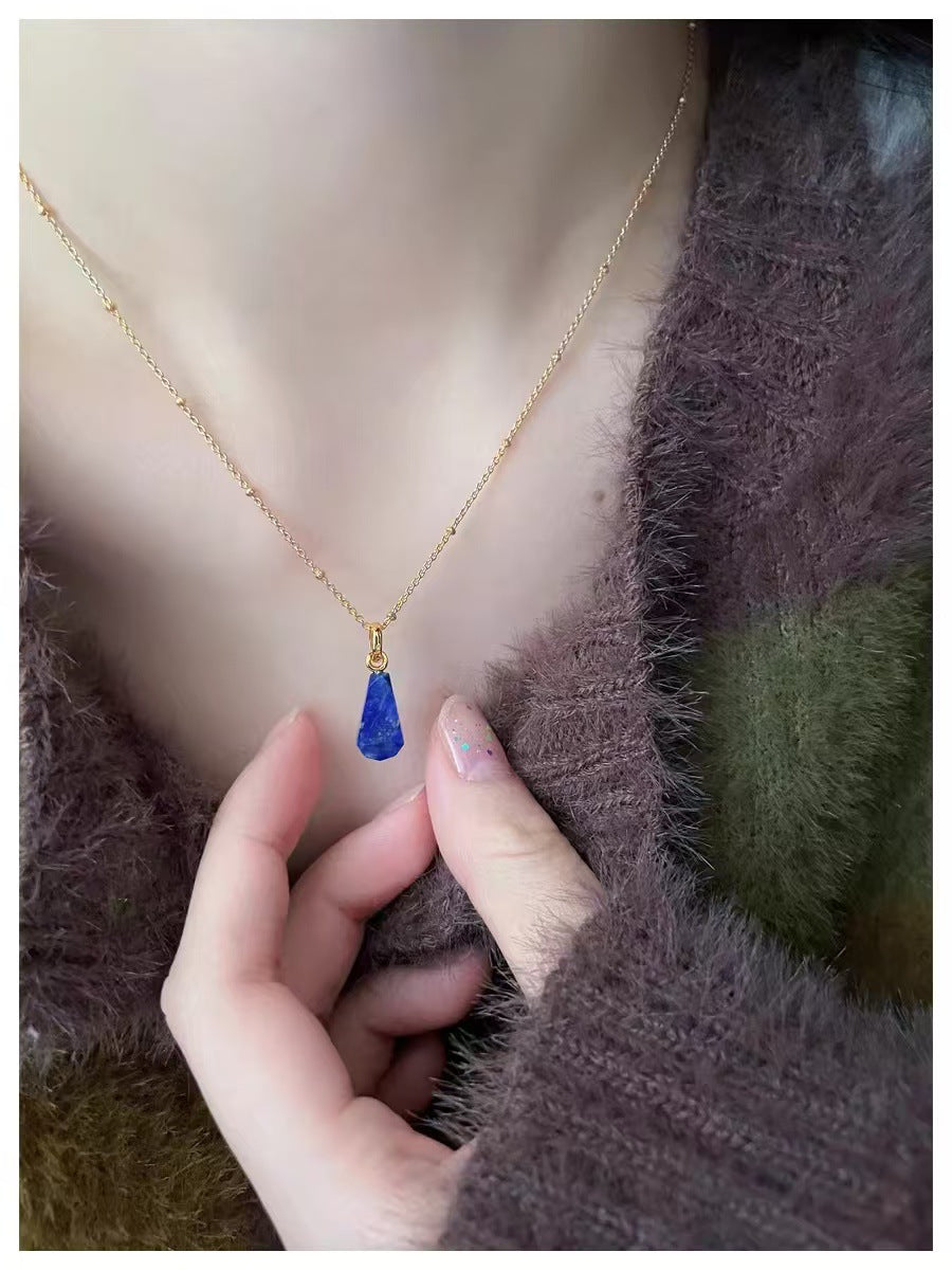 Natural lapis lazuli necklace earrings set