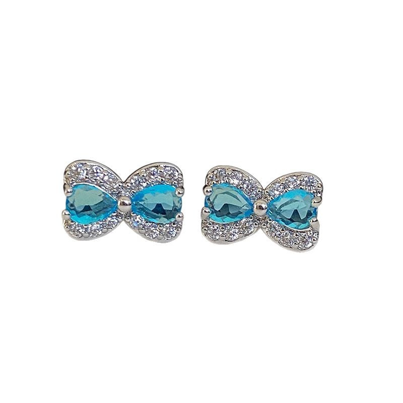 Super Flash Zircon Bow Earrings