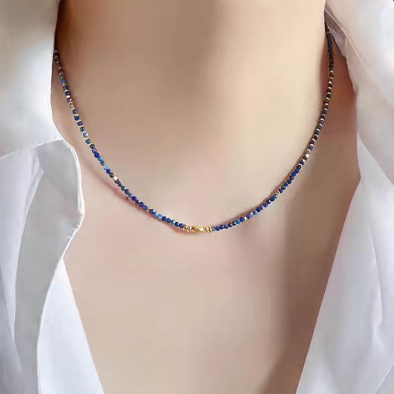 Natural lapis lazuli necklace earrings set
