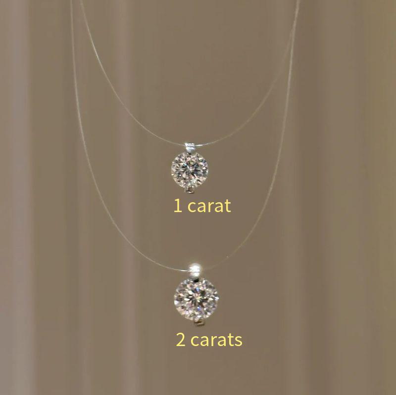 Invisible fishing line mermaid's tears zircon necklace