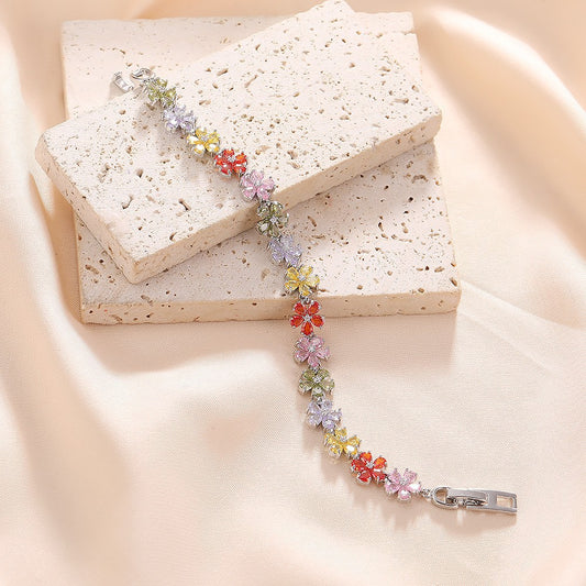 High quality zircon flower oval bracelet