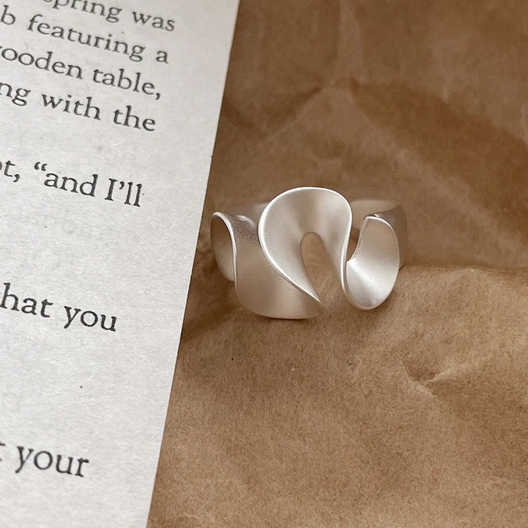 S925 sterling silver wavy skirt ring