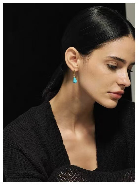 Natural lapis lazuli necklace earrings set