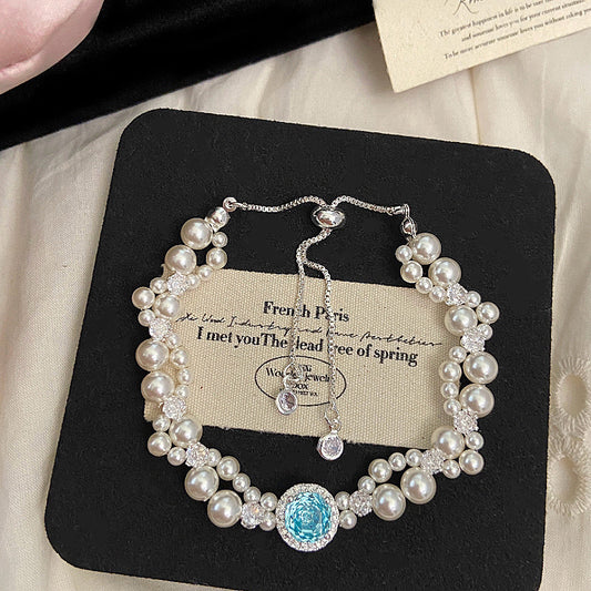 Manta rose Swarovski pearl micro-inlaid zircon bracelet