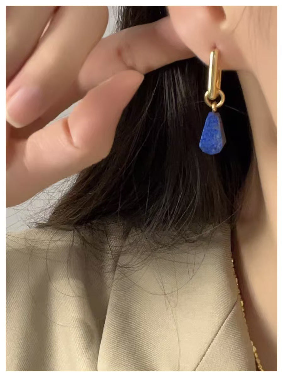 Natural lapis lazuli necklace earrings set