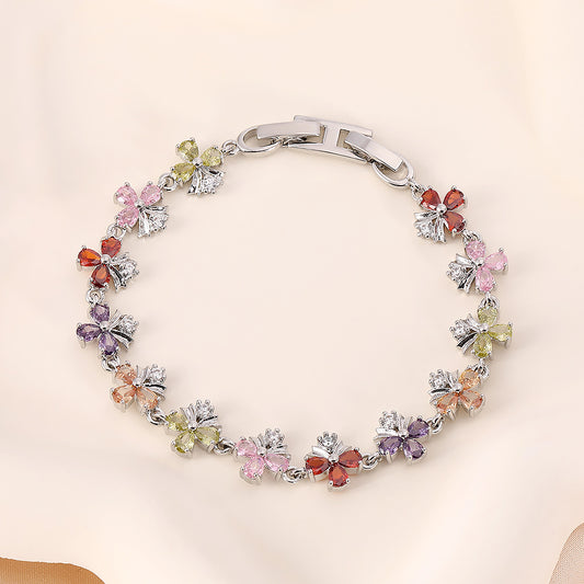 High quality zircon flower oval bracelet