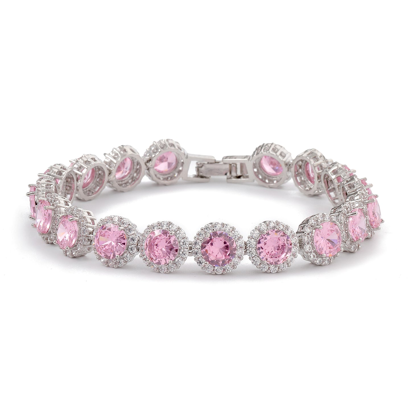 Hollow round bracelet with gold-plated inlaid zircon