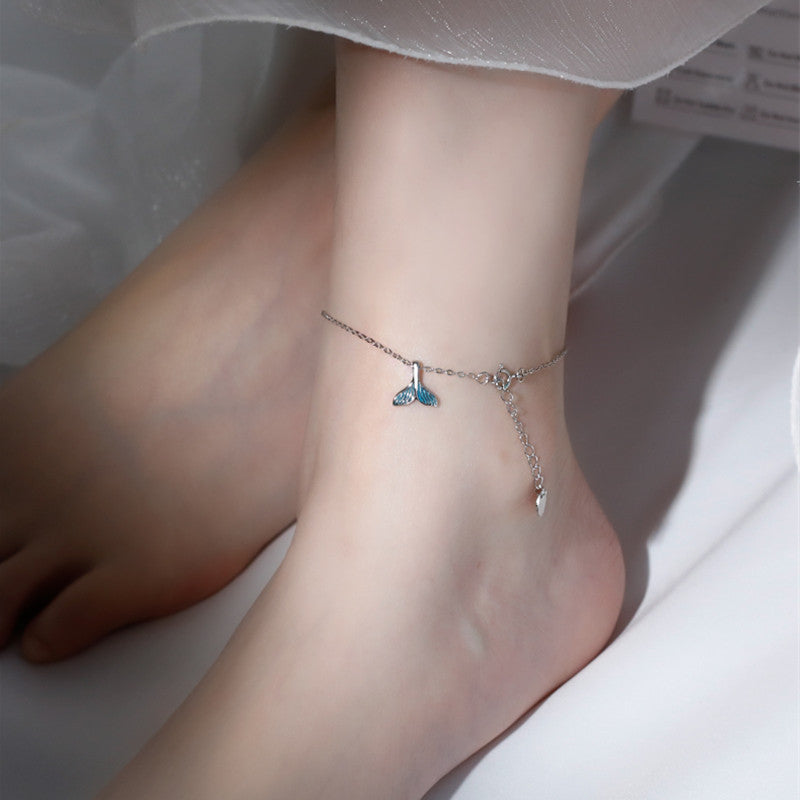 ブルーフィッシュテールシリーズネックレスリングブレスレットイヤリングセット