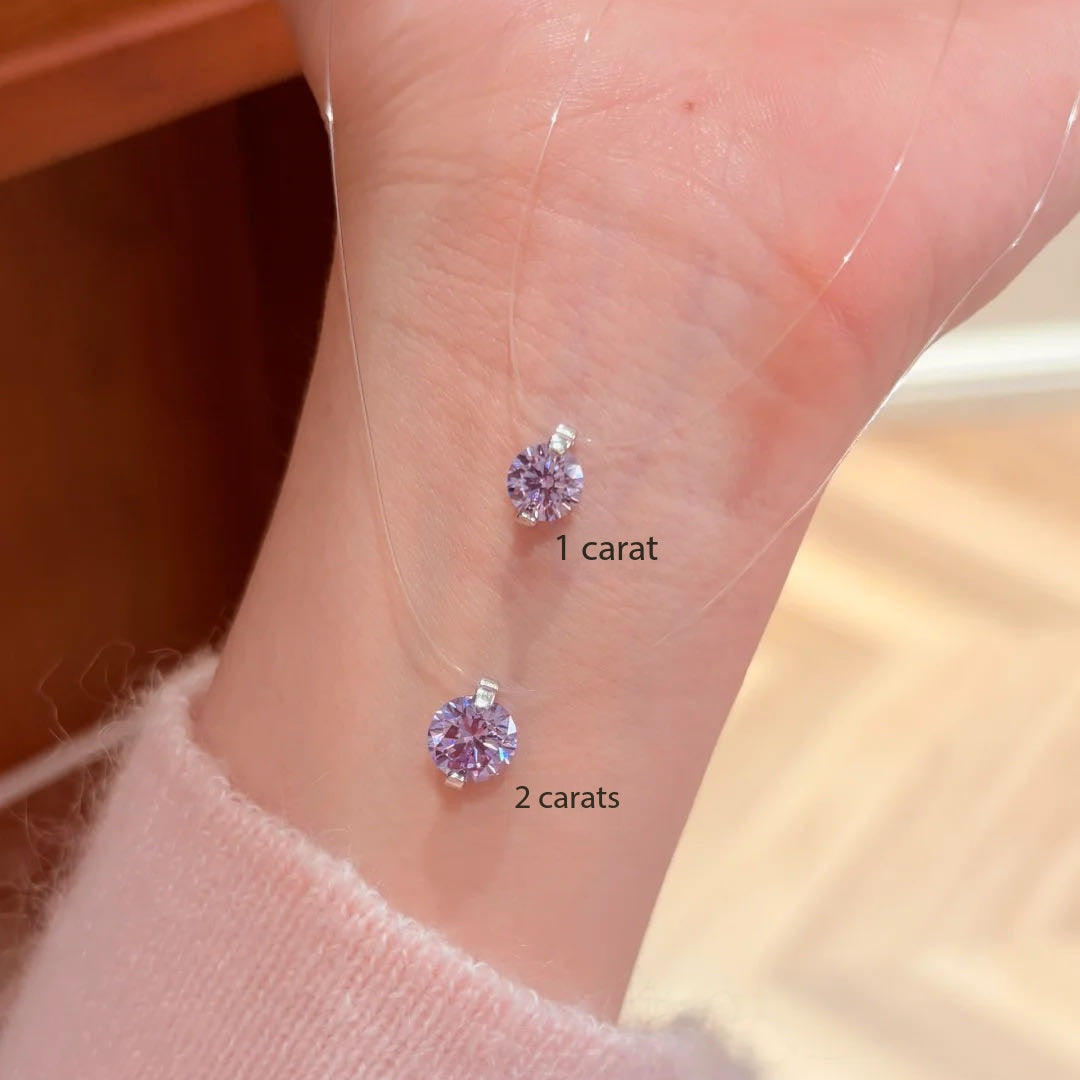 Invisible fishing line mermaid's tears zircon necklace