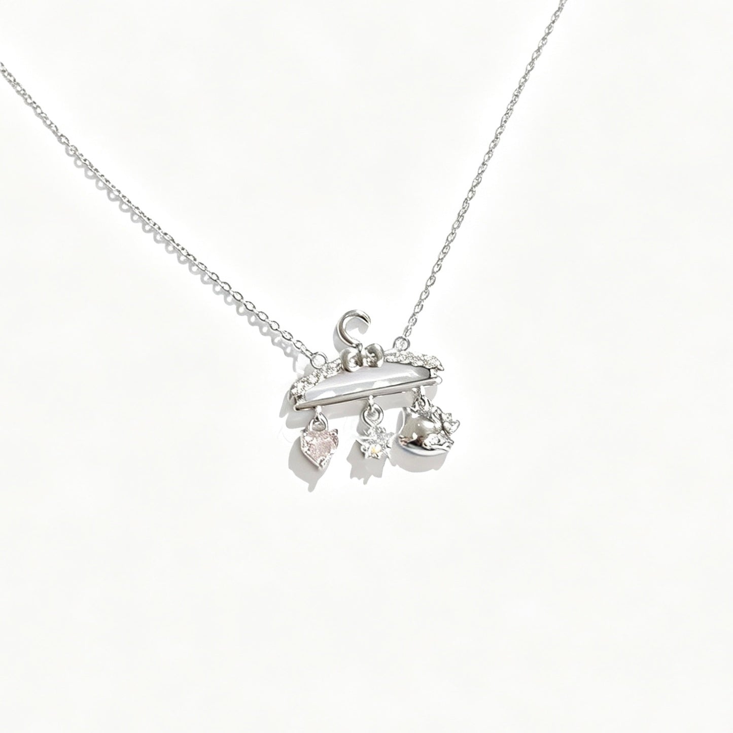 Gold‑Plated 3A Cubic Zirconia Cute Hanger Cat Necklace