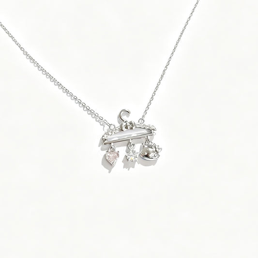 Gold‑Plated 3A Cubic Zirconia Cute Hanger Cat Necklace
