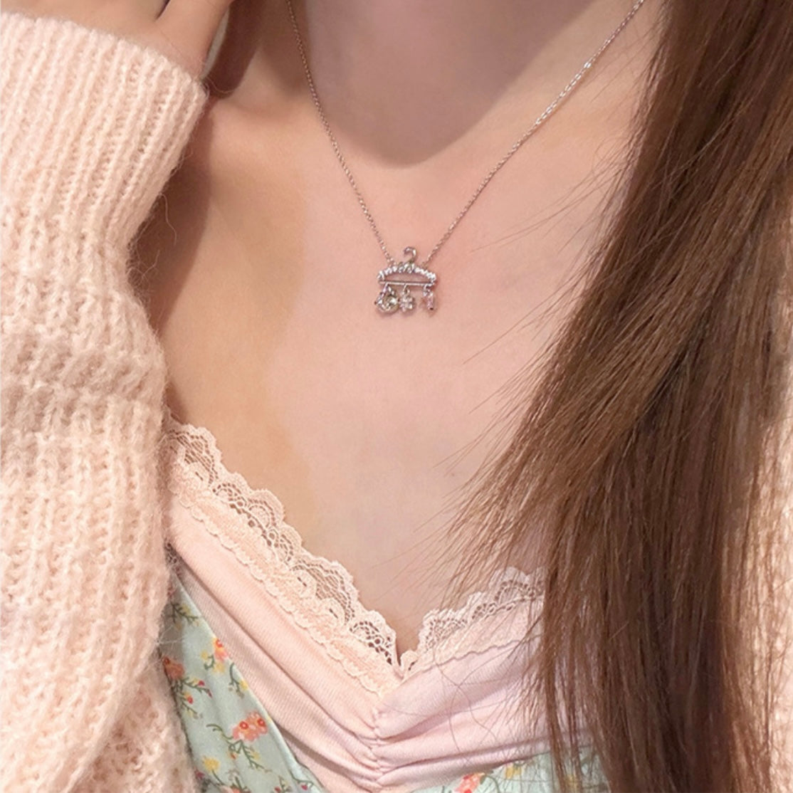 Gold‑Plated 3A Cubic Zirconia Cute Hanger Cat Necklace