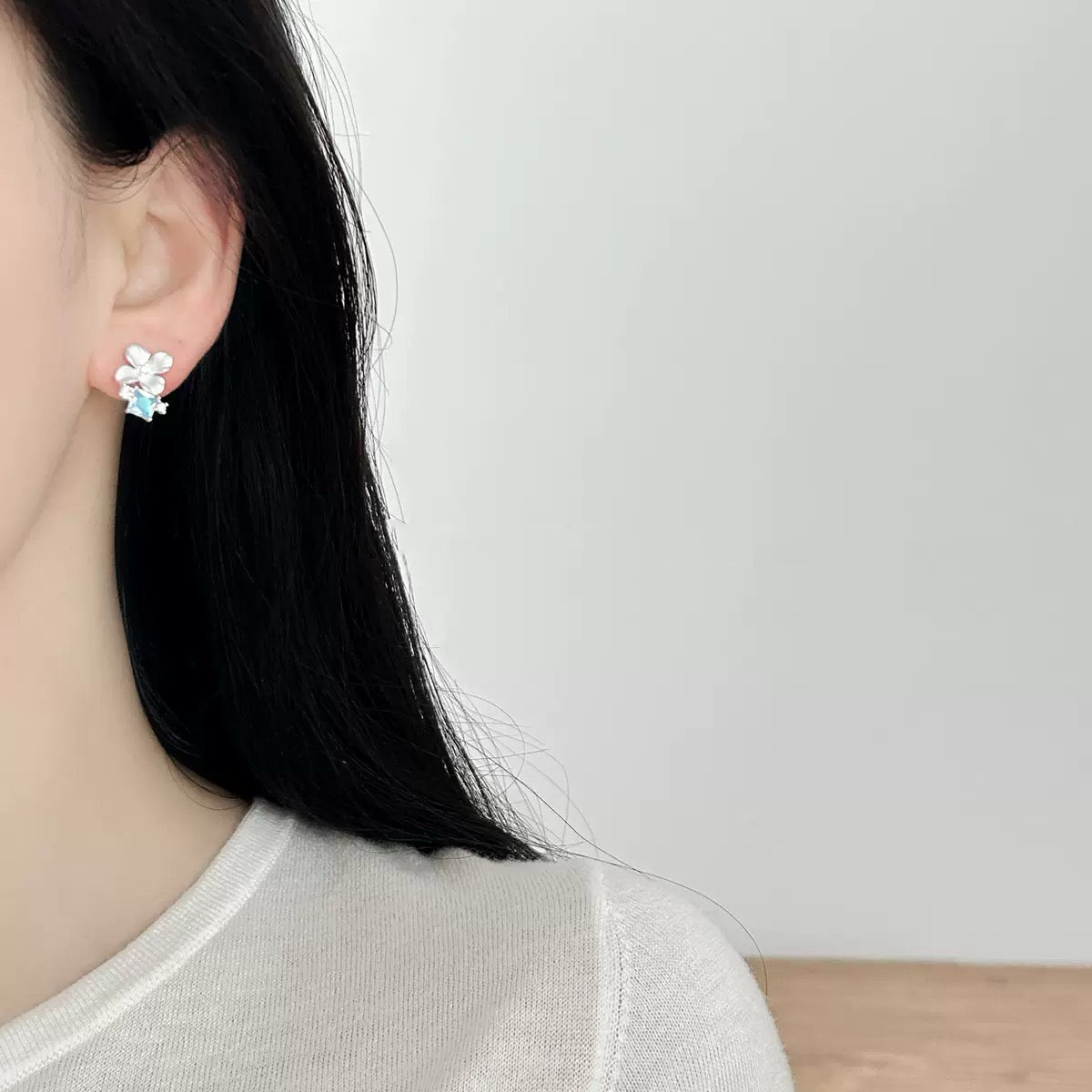 Micro‑Paved Zircon Floral Stud Earrings