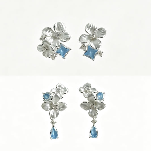 Micro‑Paved Zircon Floral Stud Earrings