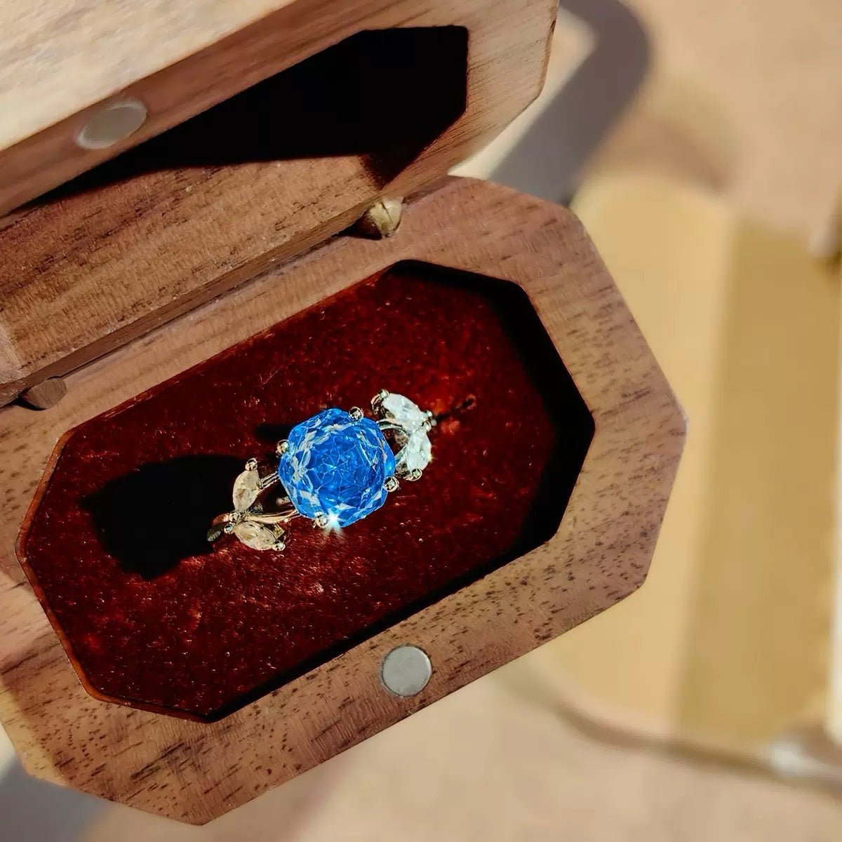 Millennium‑Cut Octagon High‑Carbon Diamond Jewelry Set, Rose Design Necklace Earrings Ring