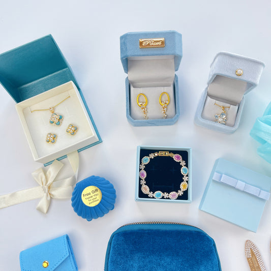 Gilded Blue Oil Painting Curated Set