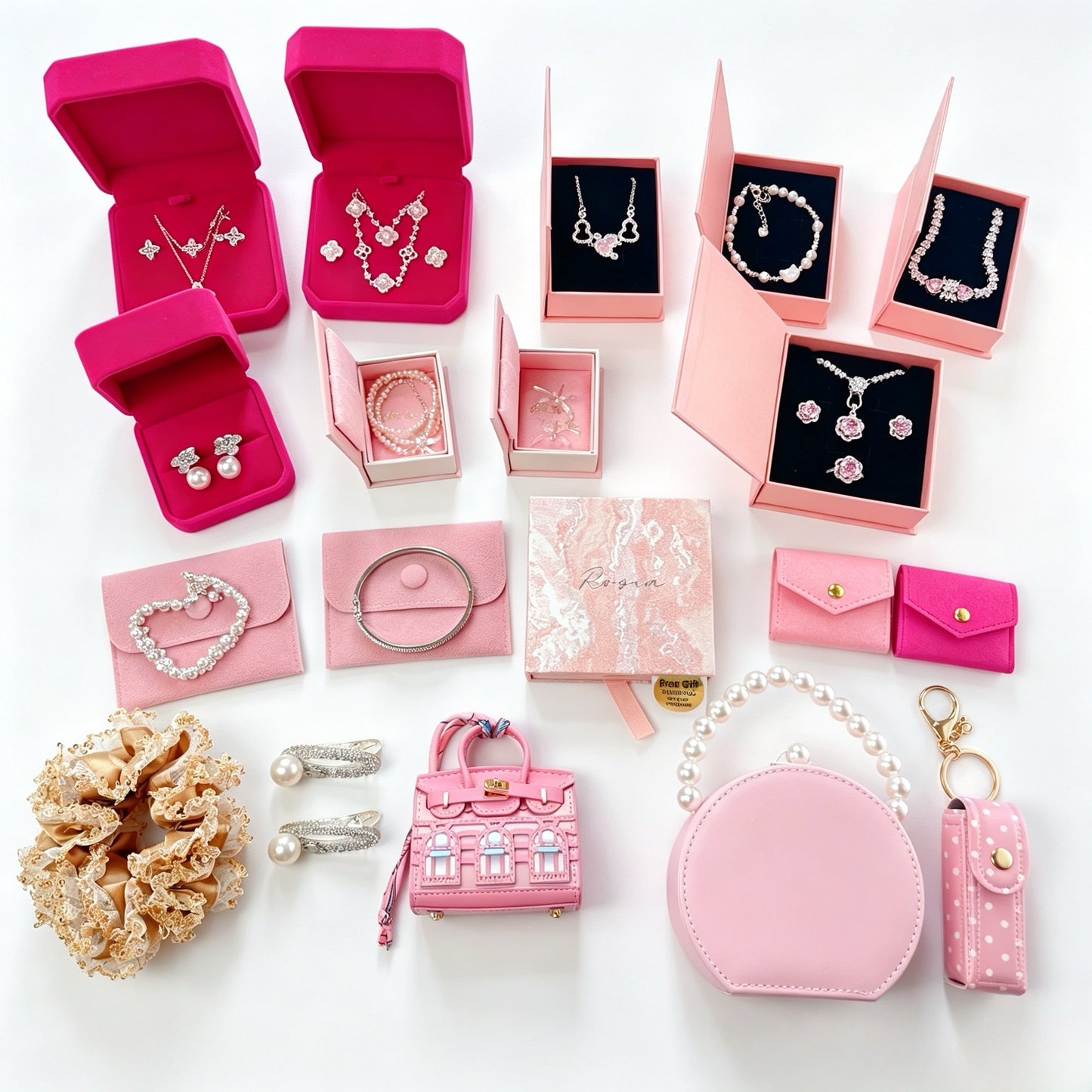 Pink Shell Zircon Jewelry Curated Set