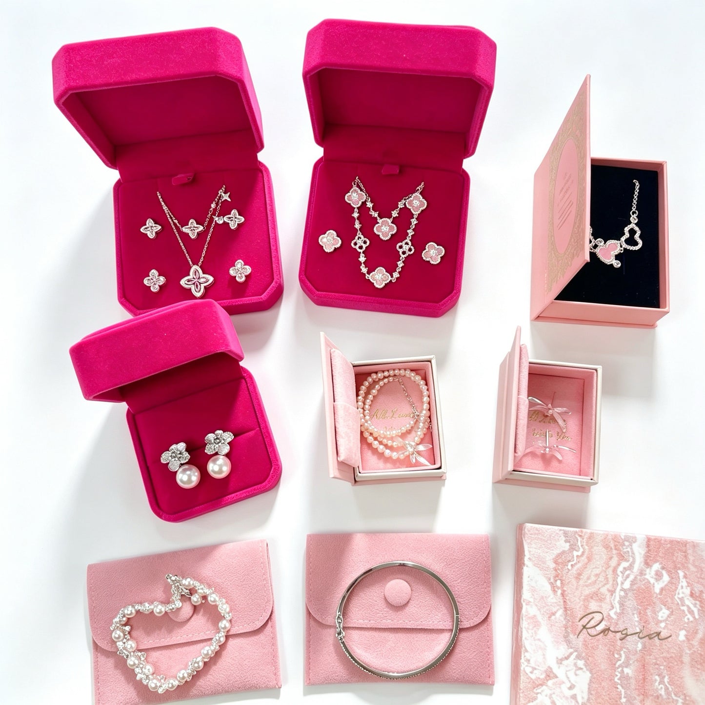 Pink Shell Zircon Jewelry Curated Set